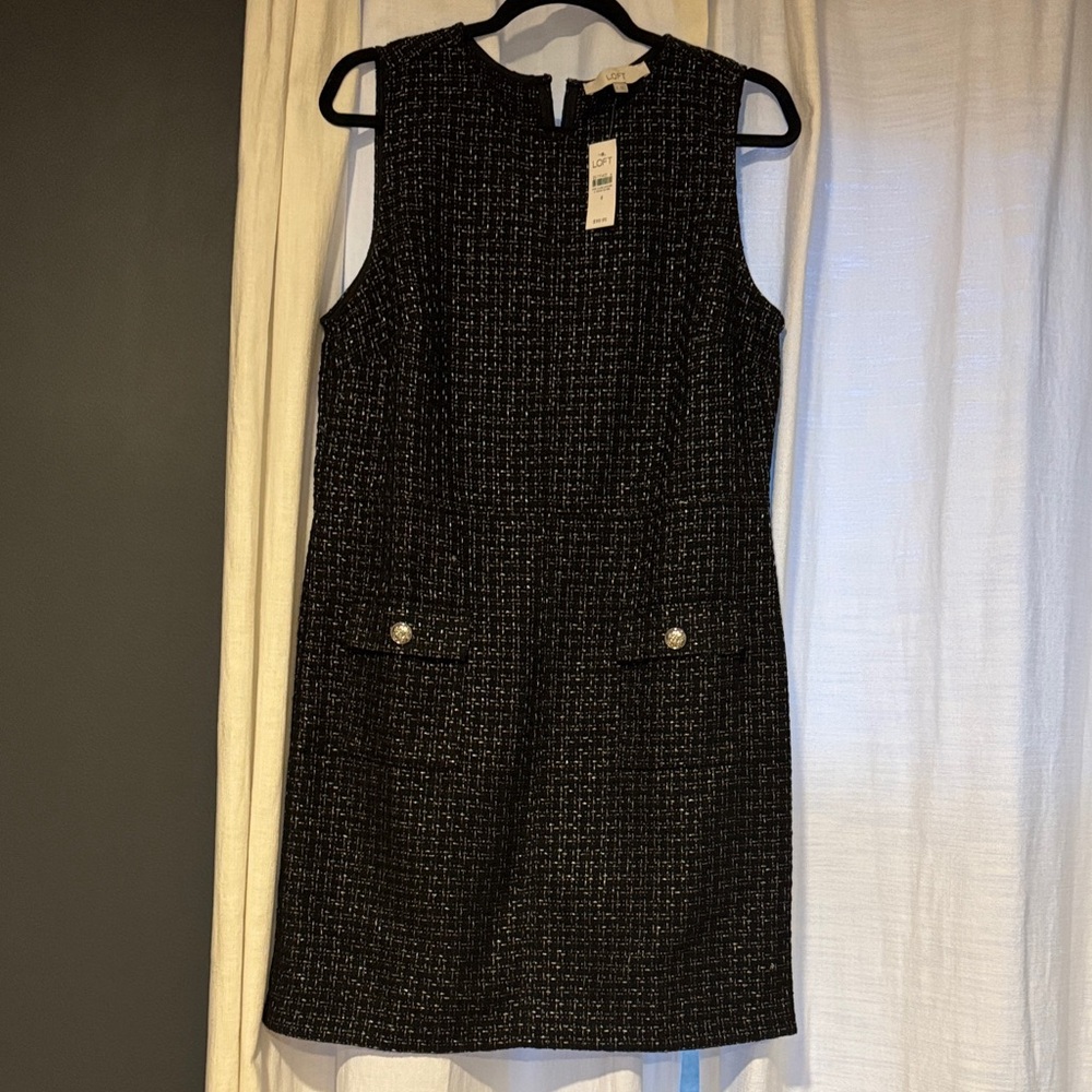 Loft Black Tweed Dress